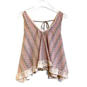 Free People V-Neck Flowy Boho Tank